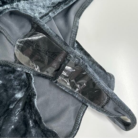 NWT | Free People Intimately | Velour Puff Sleeve Bodysuit | Gray | Various Size - Picture 11 of 12